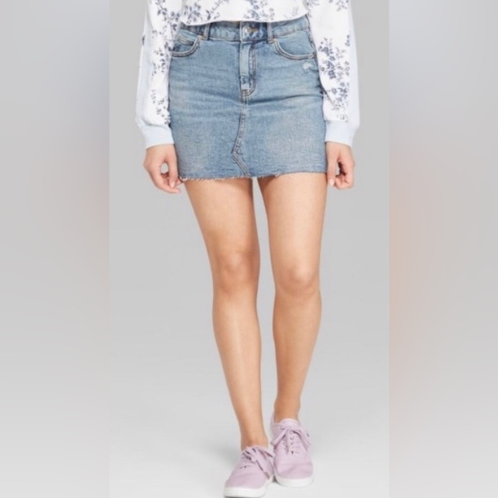 wild fable, Frayed Hem Jean Skirt, Size 00